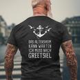 Das Altersheim Kann Warten Ich Muss Nach Greetsiel Nordsee T-Shirt mit Rückendruck Geschenke für alte Männer