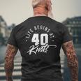 Das Leben Beginnt Bei 40 Knots Kitesurfing Kitesurfer Kitesurf T-Shirt mit Rückendruck Geschenke für alte Männer