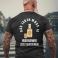 Das Leben Muss Ja Irgendwie Weiter Gehen Egg Liqueur Optimist T-Shirt mit Rückendruck Geschenke für alte Männer