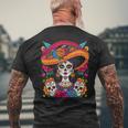 De Los Muertos La Catrina Sugar Skull T-Shirt mit Rückendruck Geschenke für alte Männer