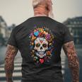 Dia De Los Muertos Crâne En Sucre Motif Jour Des Morts T-shirt imprimé au dos Cadeaux pour les vieillards