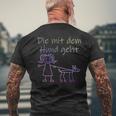 Die Mit Dem Hund Geht Half-Sleeve Die Mit Dem Hund Gehen German Lang T-Shirt mit Rückendruck Geschenke für alte Männer