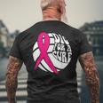 Dig For Cure Pink Ribbon Volleyball Breast Cancer Awareness Men's T-shirt Back Print Gifts for Old Men