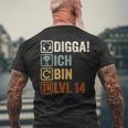 Digga Ich Bin 14 Jahre 14Th Birthday Boy Gamer T-Shirt mit Rückendruck Geschenke für alte Männer