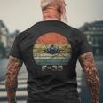 Distressed F-35 Fighter Jet Military Airplane T-shirt da uomo con stampa posteriore Regalos para ancianos