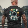 Divertido Astronauta Espacial Malabares Sistema Solar Planetas Niños Camiseta Hombre Estampado Espalda Regalos para ancianos