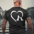 Dog Puppy And Baby Cat Heart Animal Dog & Cat Pet Lovers Men's T-shirt Back Print Gifts for Old Men