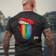 Donna Grafica Lgbtq Pride Month Con Labbra Arcobaleno Con Collo A T-shirt da uomo con stampa posteriore Regalos para ancianos
