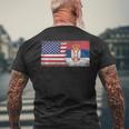 Donna Usa Serbia Bandiere Stati Uniti D'america Serbian Con Collo A T-shirt da uomo con stampa posteriore Regalos para ancianos