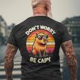 Dont Be Worry Be Capy Capybara Retro Rodent T-Shirt mit Rückendruck Geschenke für alte Männer