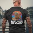 Don't Worry Be Capy Retrò Capybara T-shirt da uomo con stampa posteriore Regalos para ancianos