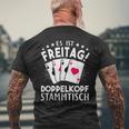 Doppelkopf Stammtisch Doppelkopf T-Shirt mit Rückendruck Geschenke für alte Männer