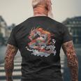 Drago Cinese Retro Dragon Grunge Aestheticaporwave T-shirt da uomo con stampa posteriore Regalos para ancianos