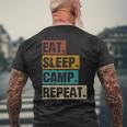 Eat Sleep Camp Repeat -Intage Outdoor Camping Camper T-Shirt mit Rückendruck Geschenke für alte Männer