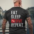 Eat Sleep Dive Repeat Diver Scuba Diver Men's T-shirt Back Print Gifts for Old Men