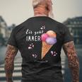 Eis Geht Immer Eisparele Eiscafe Du Liebst Eiscreme Eispar T-Shirt mit Rückendruck Geschenke für alte Männer