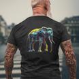 Elefante Opere D'arte Zoo Colorato Fantasia Animale Elefante T-shirt da uomo con stampa posteriore Regalos para ancianos