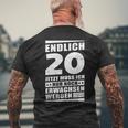 Endlich 20 Jetzt Muss Ich Nur Noch Wachsen Werden T-Shirt mit Rückendruck Geschenke für alte Männer