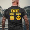 Ente Süß Sauer Lustig Witzig Koch Landwirt T-Shirt mit Rückendruck Geschenke für alte Männer