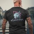 Fantascienza Cyborg Testa Su Sfondo Retrò T-shirt da uomo con stampa posteriore Regalos para ancianos