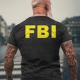 Federal Bureau Of Investigation Fbi Costume T-Shirt mit Rückendruck Geschenke für alte Männer