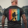 Firefighter Retro Thin Red Line American Fireman T-shirt da uomo con stampa posteriore Regalos para ancianos