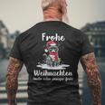 Frohe Weihnachten Grimmige Katzen Mehr Oder Weniger Froh T-Shirt mit Rückendruck Geschenke für alte Männer