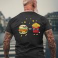 Burger And Pommes Friends Cheeseburger Hamburger T-Shirt mit Rückendruck Geschenke für alte Männer