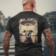 Dog With Ufo Retrointage Uncanny Alien Ufo T-Shirt mit Rückendruck Geschenke für alte Männer