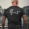 Maths Nerd Root 2 Geeks T-Shirt mit Rückendruck Geschenke für alte Männer