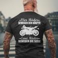 Motorcycle Biker Saying Zwei Räder Bewegen Die Seele T-Shirt mit Rückendruck Geschenke für alte Männer