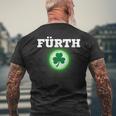 Fürth Football Clover Fan Franken Stadium Green T-Shirt mit Rückendruck Geschenke für alte Männer