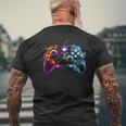 Gaming Controller Gamerideo Controller T-Shirt mit Rückendruck Geschenke für alte Männer