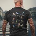 Garden Birds Bird Drawing Bird Blue Tit Robin T-Shirt mit Rückendruck Geschenke für alte Männer