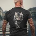 Gatto Grafico Gatto Illustrazione Animale Domestico T-shirt da uomo con stampa posteriore Regalos para ancianos