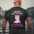 Geh Mir Aus Dem Weg Du Unnötiger Sozialkontakt Unicorn T-Shirt mit Rückendruck Geschenke für alte Männer