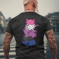 Genderfluid Gender Fluid Pride Lgbtq Axolotl T-Shirt mit Rückendruck Geschenke für alte Männer