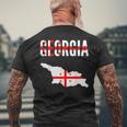 Georgian Georgian Map Flag T-Shirt mit Rückendruck Geschenke für alte Männer