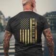 Golden Color Usa Flag Trump President Inauguration Day 2025 Men's T-shirt Back Print Gifts for Old Men