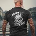 Gooning O'clock Cringe Hard Skeleton Meme Flames T-shirt da uomo con stampa posteriore Regalos para ancianos