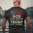 Gott Ist Mein Erlö God Is My Redeemer Trumpf Is My President T-Shirt mit Rückendruck Geschenke für alte Männer