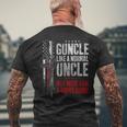Guncle Like Normal Uncle More Fun Owns Guns Vintage Men's T-shirt Back Print Gifts for Old Men