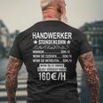 Handwerker Stundenlohn Profession Saying Handwerker S T-Shirt mit Rückendruck Geschenke für alte Männer