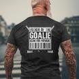 Hockey Papá Padre Del Portero Escanear Para El Día Del Padre Pago Camiseta Hombre Estampado Espalda Regalos para ancianos