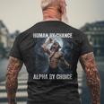 Human By Chance Alpha By Choice Cool Alpha Wolf Meme Men's T-shirt Back Print Gifts for Old Men