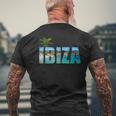 Ibiza Espana Beach Palm Tree Party Destination Regalo T-shirt da uomo con stampa posteriore Regalos para ancianos