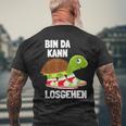 Ich Bin Da Kann Losgehen Schildkröte Sneakers Zu Lät Kommen T-Shirt mit Rückendruck Geschenke für alte Männer