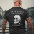 Ich Bin Zu Dick Ich Kämpfe Böser Alter Manniking T-Shirt mit Rückendruck Geschenke für alte Männer