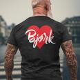 Ich Liebe Bjørkorname Liebe Herz T-shirt imprimé au dos Cadeaux pour les vieillards
