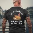 Ich Liebe Hühner Die Kacken Frühstück Ich Liebe Hühner T-Shirt mit Rückendruck Geschenke für alte Männer